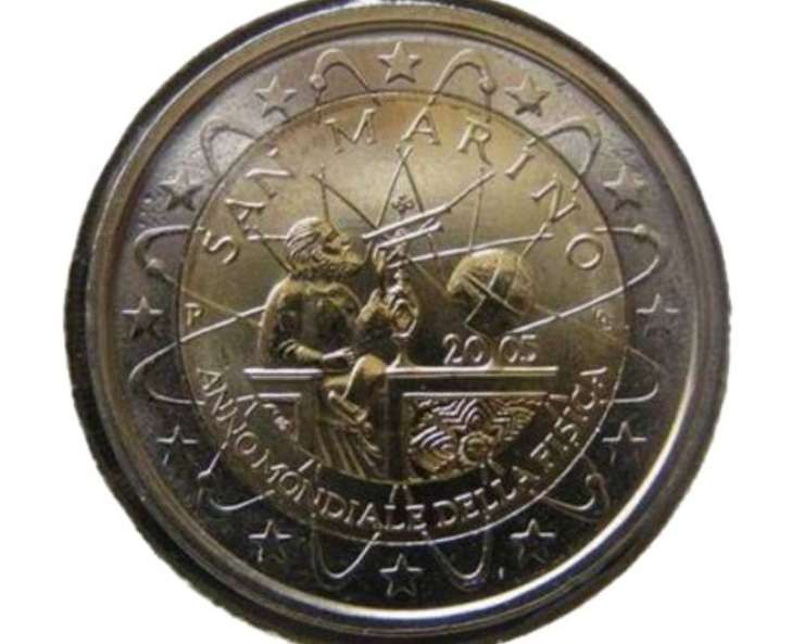 Moneta da 2 euro raffigurante Galileo Galilei